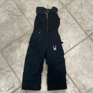 Spyder Mini Expedition Ski Bib Insulated Pants Fleece Winter Size 4 Black Snow